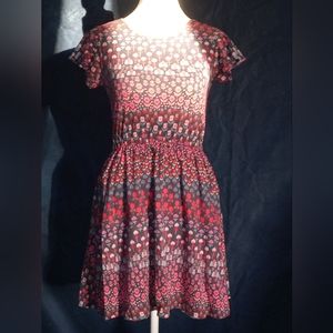 GAP Kids/ Short Sleeve Dress/ Black+Flowers